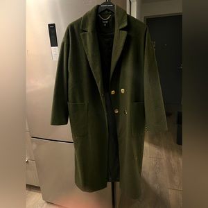 Dark green cashmere long coat